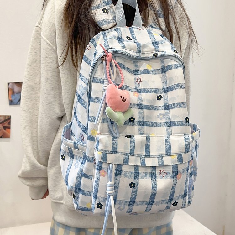 Stylische Schachbrettdruck-Rucksack Brehn