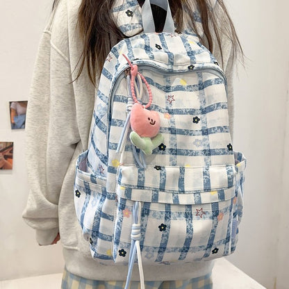 Stylische Schachbrettdruck-Rucksack Brehn