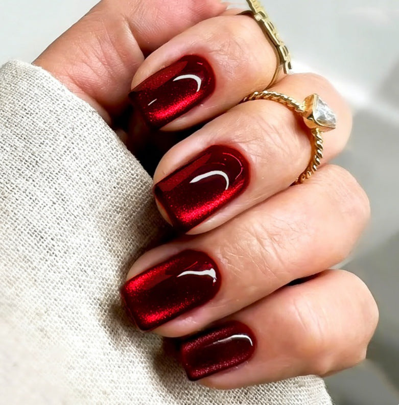 Glänzendes quadratisches Press-On-Nagelset Brehn