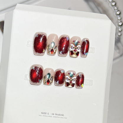 Dekorativer Press-On Nagelkunst-Kit mit Edelsteinakzenten Brehn