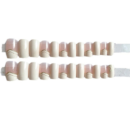 Elegantes Press-On-Nagelspitzen-Set mit geometrischen Akzenten