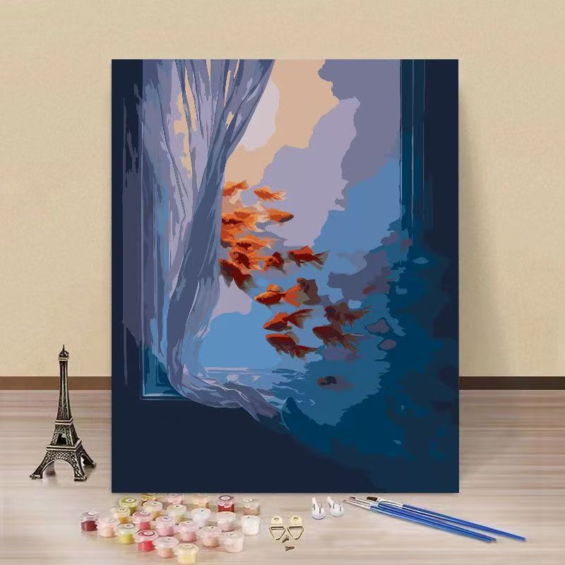 DIY Unterwasser-Szene Ausmalset nach Zahlen Kit Brehn