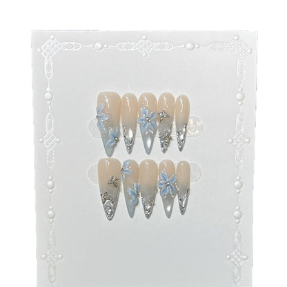 Elegante Stiletto Floral Press-On Nail Set Brehn