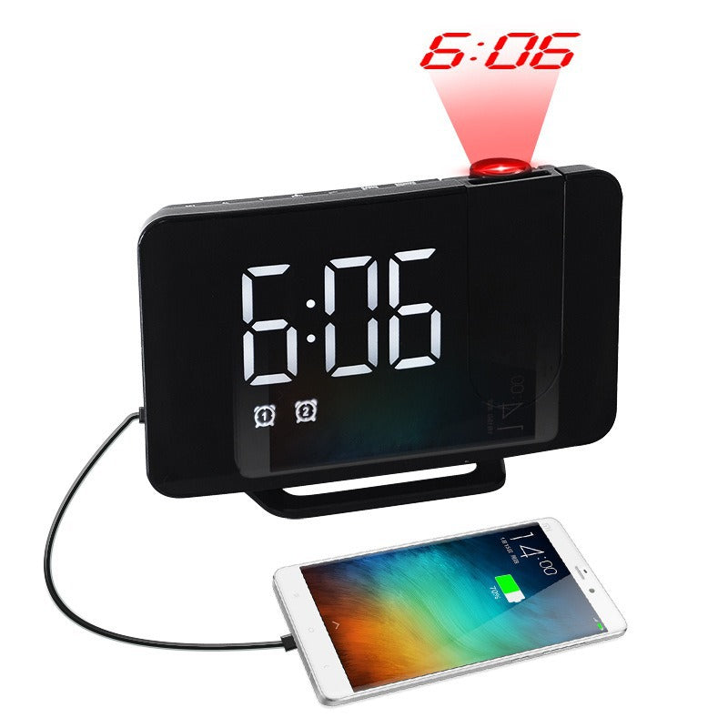 Projektionswecker mit USB-Ladefunktion und digitalem LED-Display Brehn