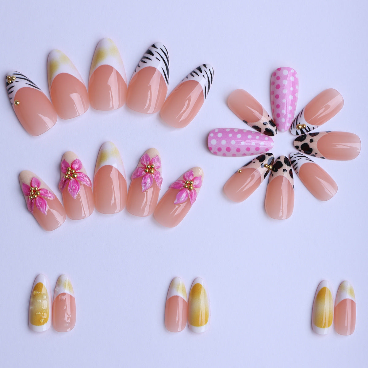 Kunstvolle Fingernägel mit Blumigen und Tierischen Designs Brehn