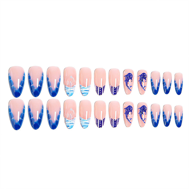 Kreatives Kunstnagelset mit maritimem Delfin-Design Brehn