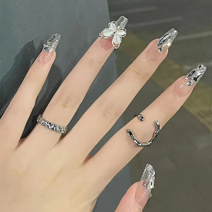 Künstlerisches Press-On-Nagelset mit Sternenmotiv Brehn