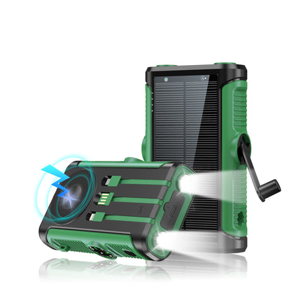 Tragbare Solarbatterie mit Integriertem Handkurbel-Ladegerät Brehn