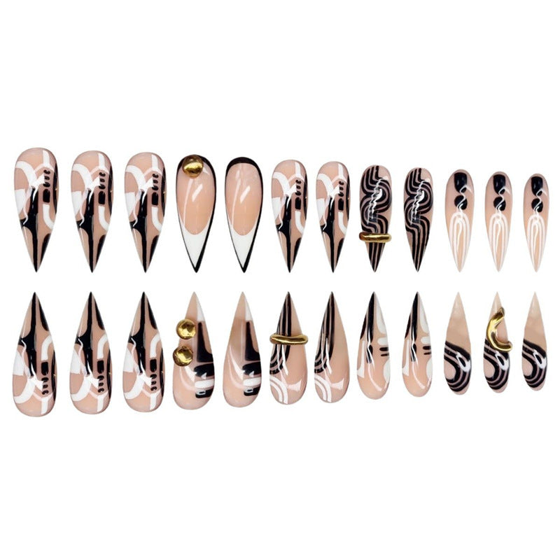 Künstlerische Stiletto Press-On Nagelverlängerungen Brehn