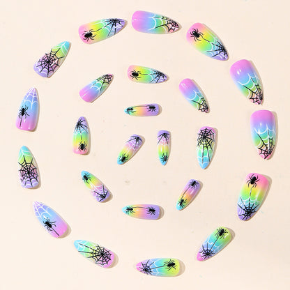 Buntes Spinnennetz Nagelkunst Set Brehn