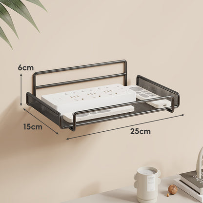 Wandmontierter Zwei-Ebenen Belüfteter Mesh Router und Power Strip Organizer