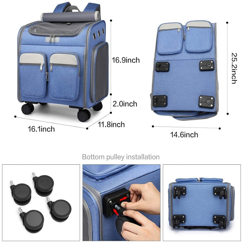 Multifunktionale Reisetasche mit Rollen und Fächern Brehn