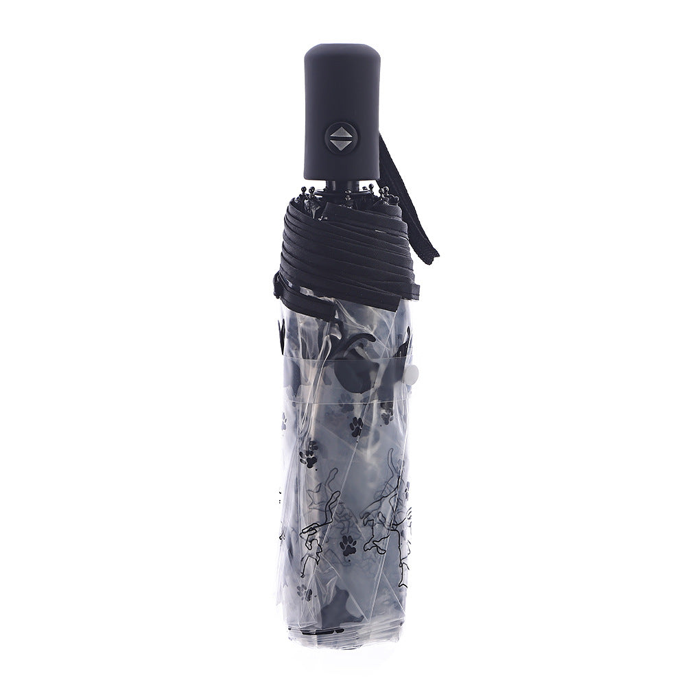 Damen Faltbarer Regenschirm mit transparentem Design und Tiermotiven Brehn