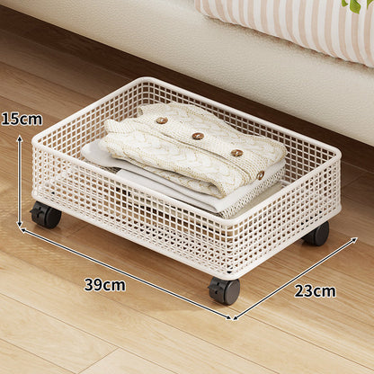 Niedrigprofilierende rollende Metalllagerbox für das Unterbett mit verriegelbaren Rollen