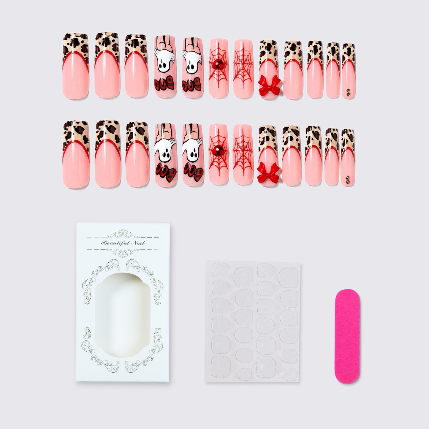 Themen Halloween Press-On Nagel Set mit Tier- und Gespenstermotiven Brehn