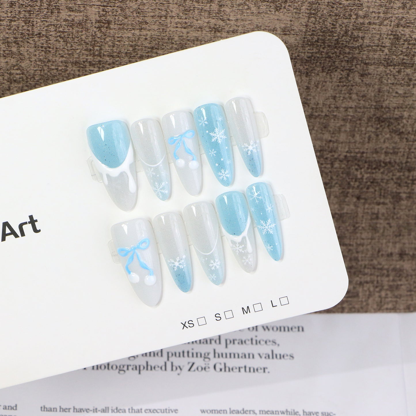 Saisonales Schneeflocken Press-On Nail Art Set Brehn
