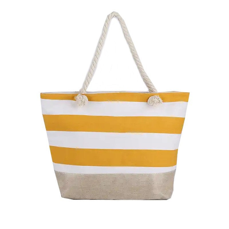 Strandtasche mit Maritimen Streifen und Robusten Seilgriffen Brehn