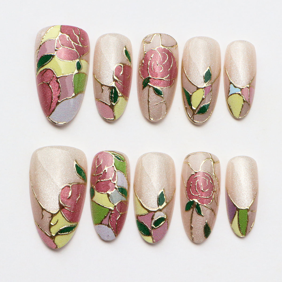 Blumen Kunst Fingernägel zum Aufkleben