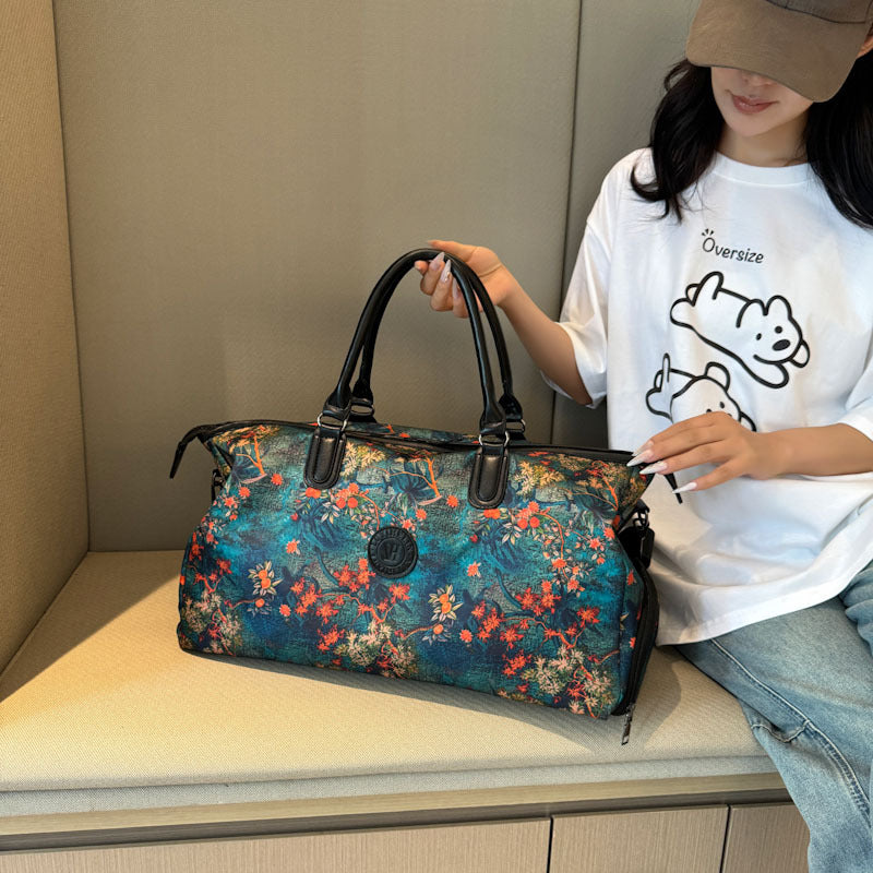 Stylische Blumenprint-Wochenend-Duffle-Tasche Brehn