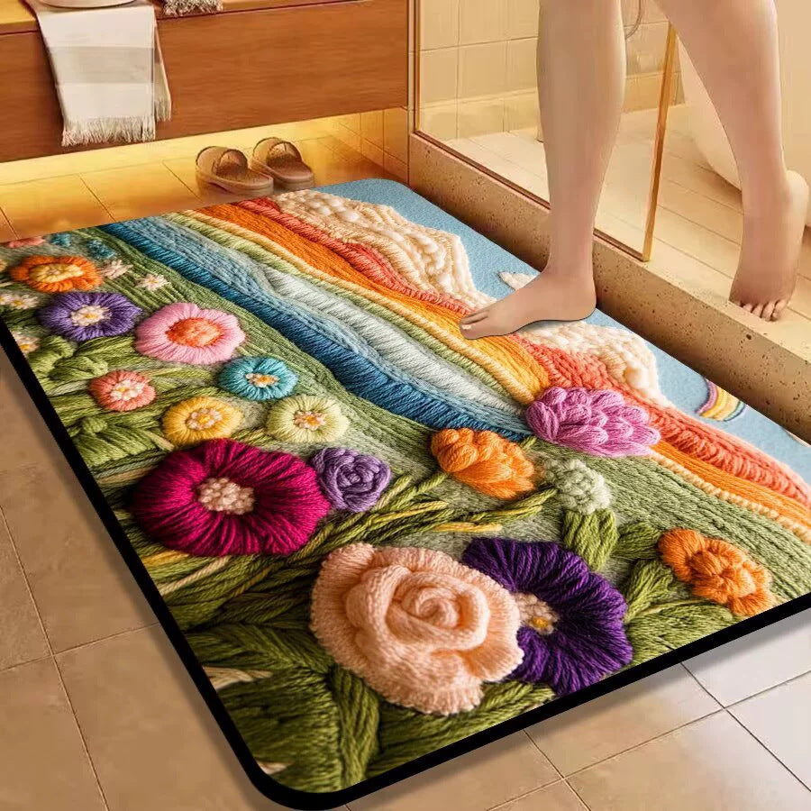 Blumendesign-Badematte