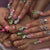 Blumenverzierter Press-On-Nagelset Brehn