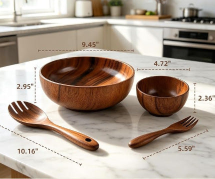 Holz Salatservierset