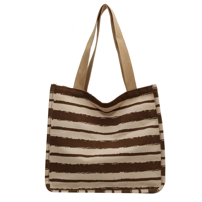 Gestreifter Canvas-Shopper