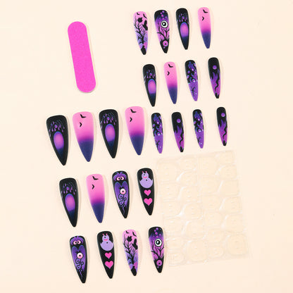 Gothic Halloween-inspirierte Stiletto-Nagelkunstverlängerungen Brehn