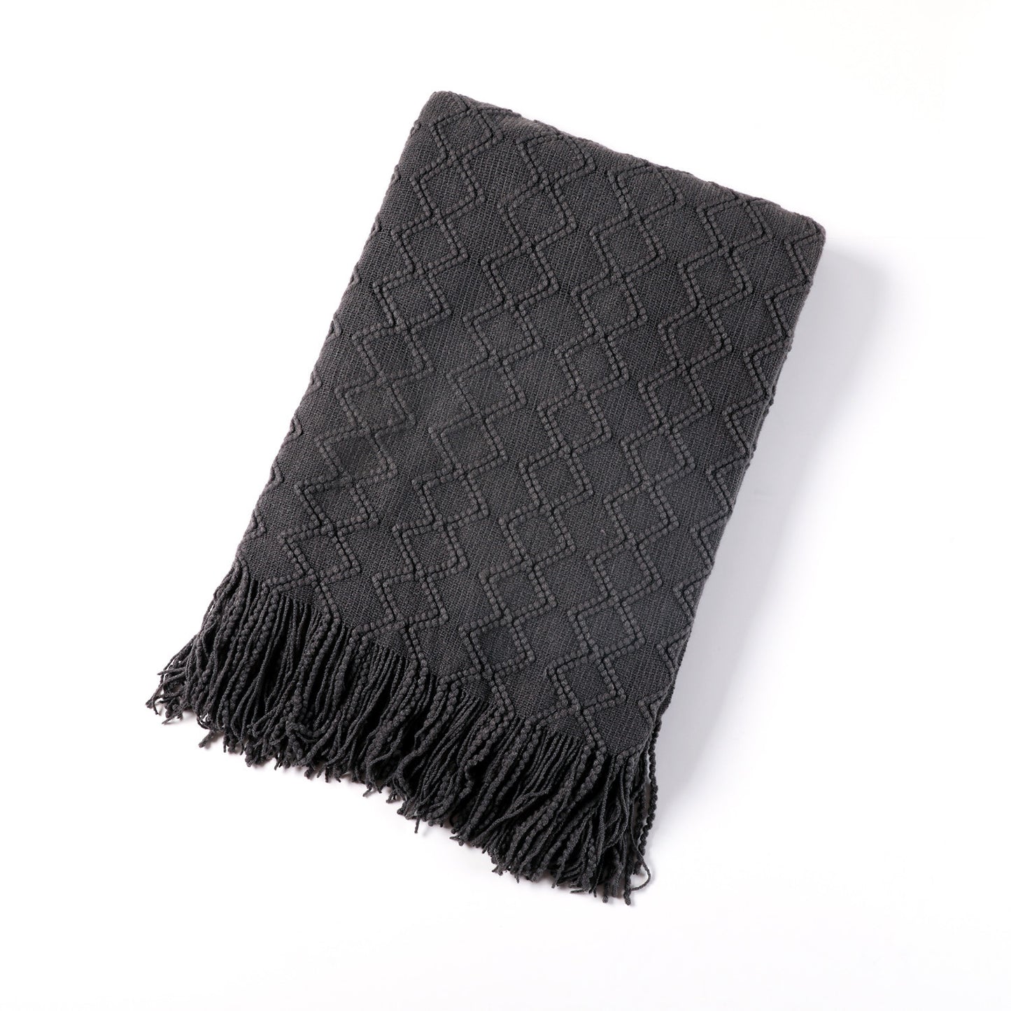 Damen elegante und gemütliche Strickdecke mit Fransen Brehn