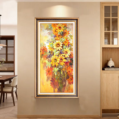 Elegante Blumenreiche Leinwand Wandkunst