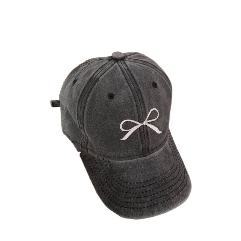 Damen Bestickte Schleifen-Detail Verstellbare Baseballmütze Brehn