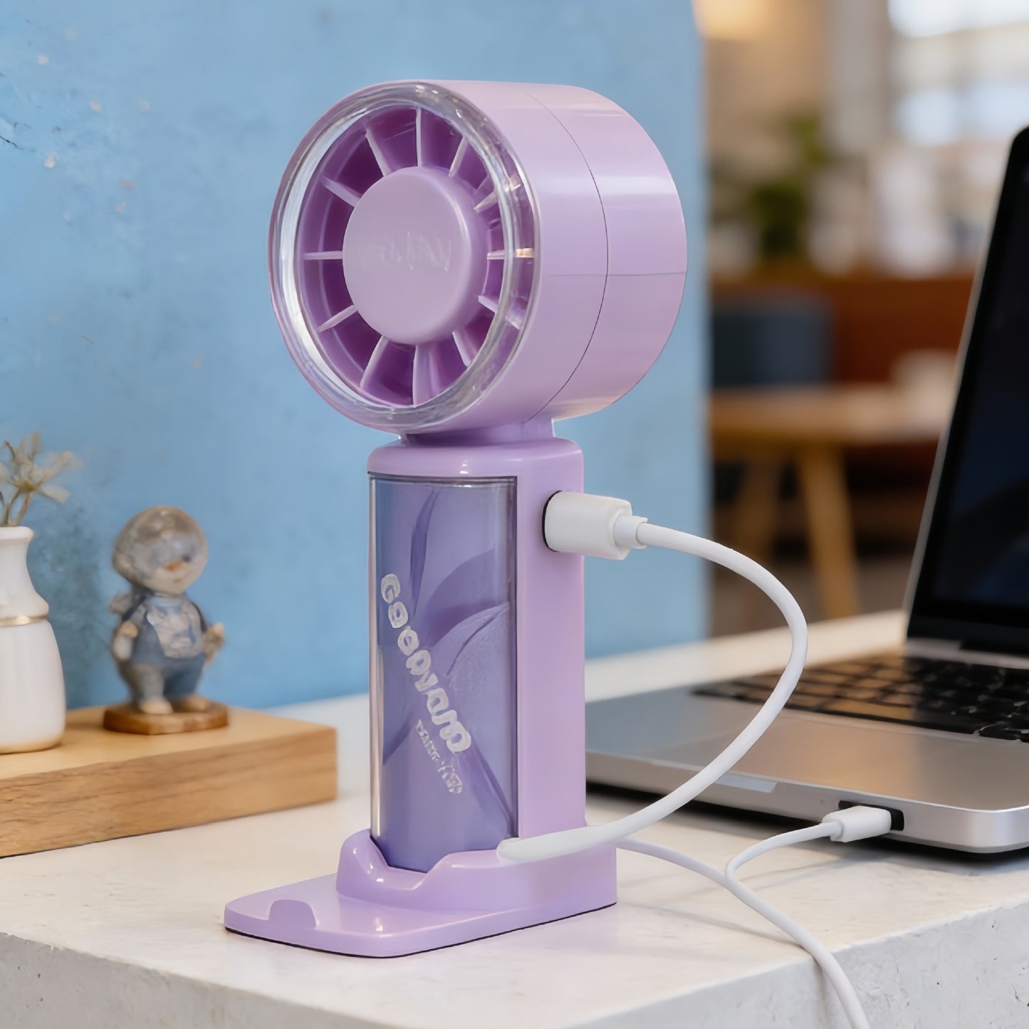 Damen Tragbarer Tischventilator mit digitaler Temperaturanzeige Brehn