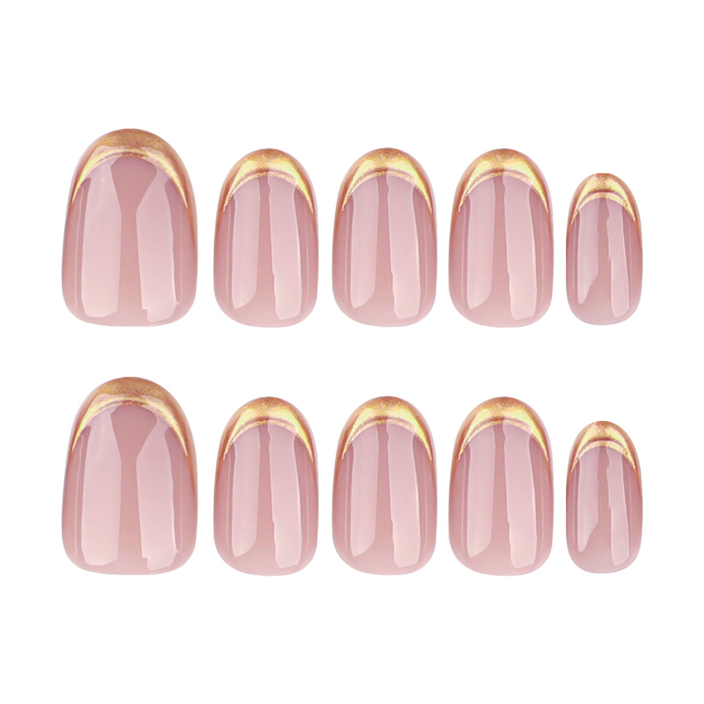 Elegante goldfarbene French-Nagelkunst Brehn