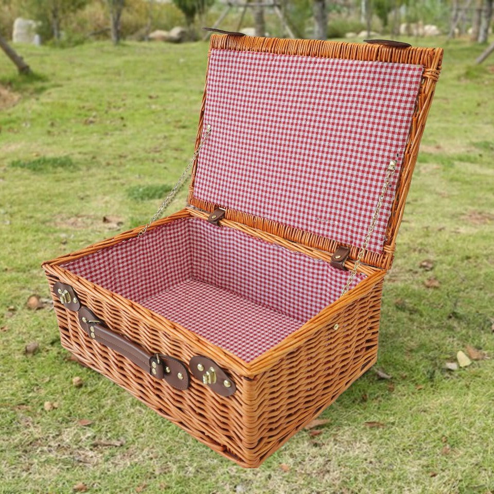 Damen Picknickkorb mit abnehmbaren Fächern und klassischem Gingham-Muster Brehn