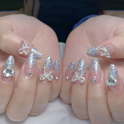 Glitzernde Strass Akzent Nagelkunst Verlängerungen Brehn