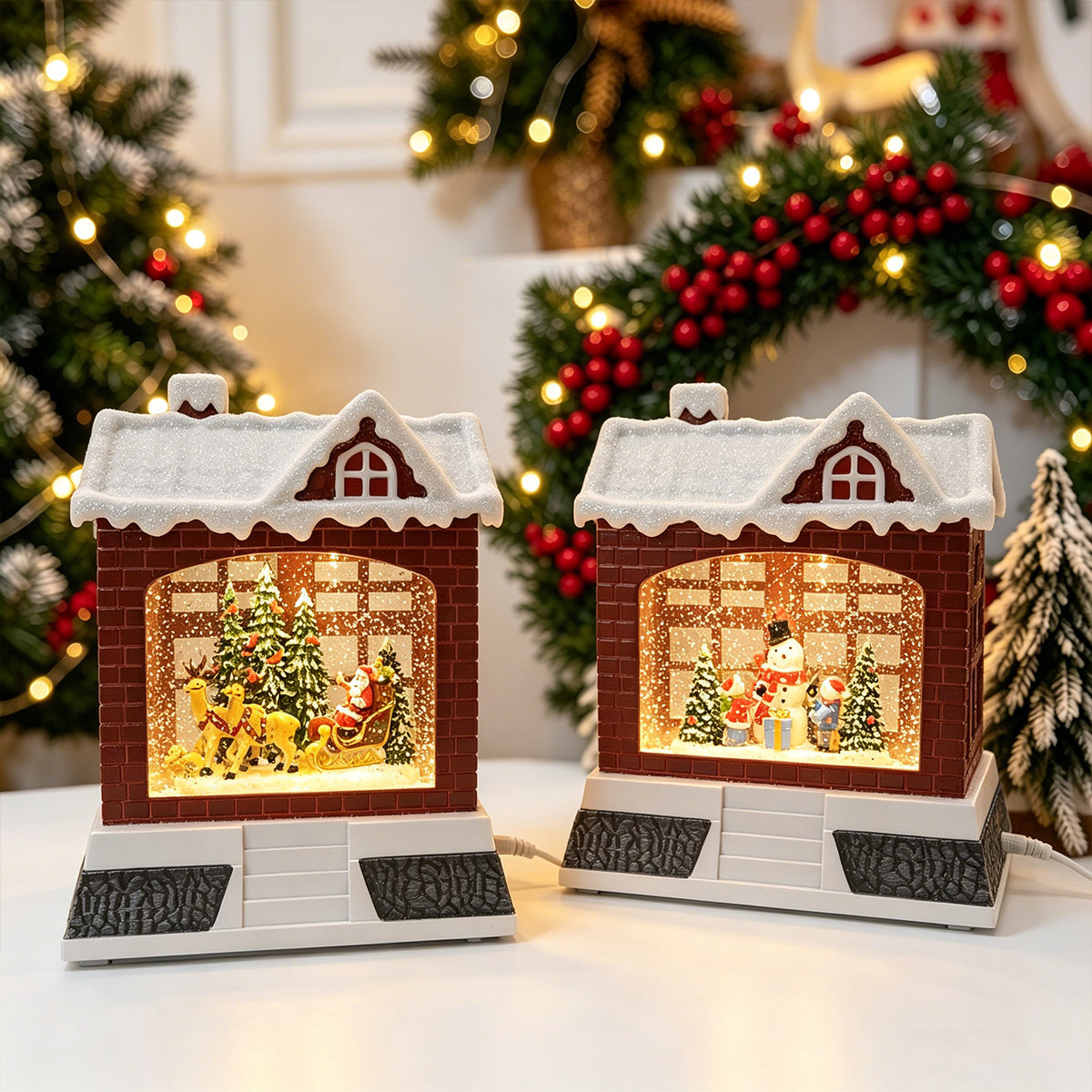 Dekorative Weihnachtslaterne mit Lichtern Brehn