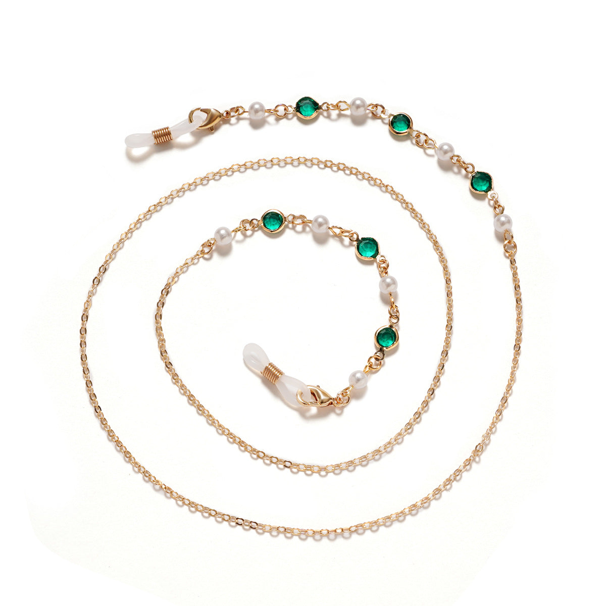 Premium Perlen- und Amethyst-Brillekette Brehn