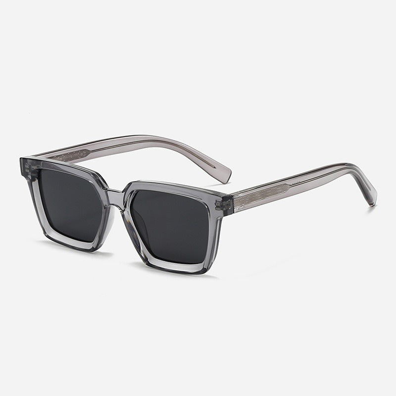 Damen quadratische Sonnenbrille mit transparentem Rahmen und polarisierenden Gläsern Brehn