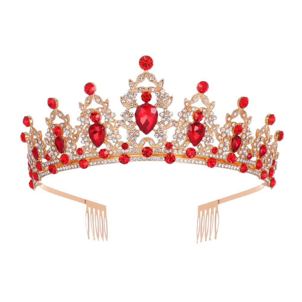 Damen Schwarz verzierte Tiara mit edlem Design Brehn