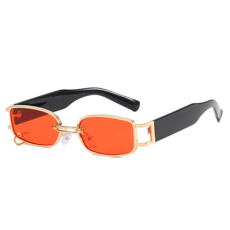 Damen modische Sonnenbrille mit innovativem rechteckigem Design und elegante Metallakzenten Brehn
