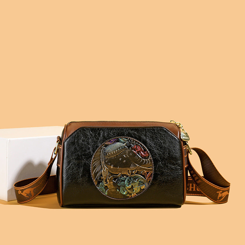 Vintage-inspirierte Leder-Crossbody-Tasche Brehn