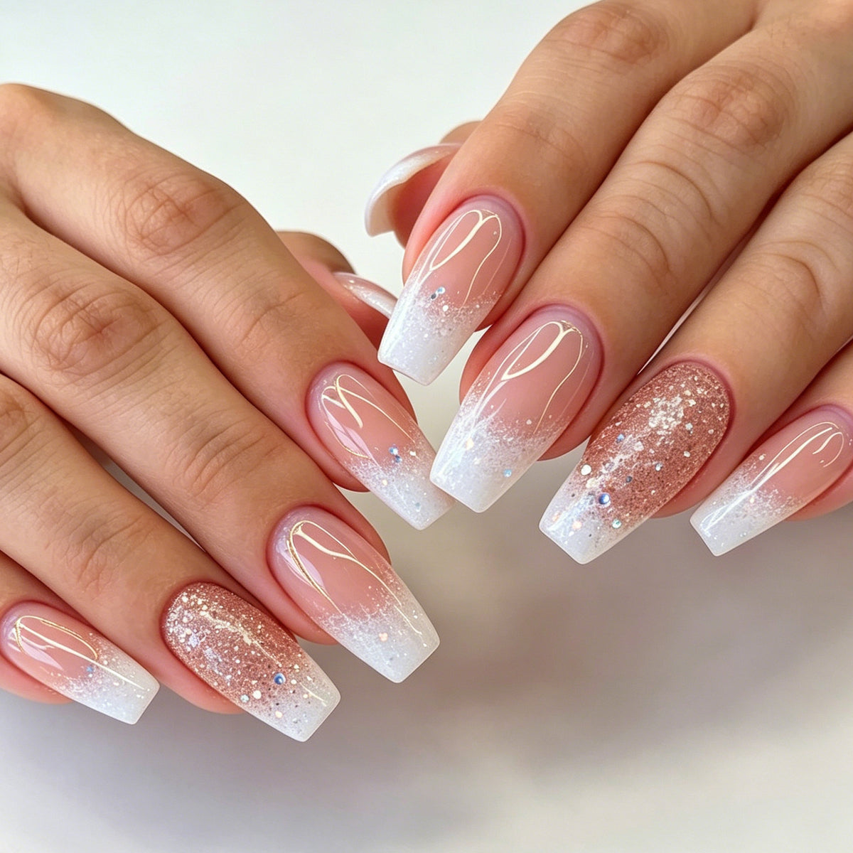 Glamouröse Glitzer-Nagelverlängerungen Brehn
