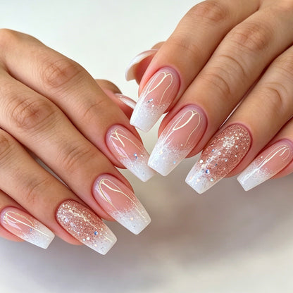 Glamouröse Glitzer-Nagelverlängerungen Brehn