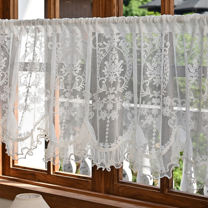 Elegante durchsichtige Spitzenfensterdecke