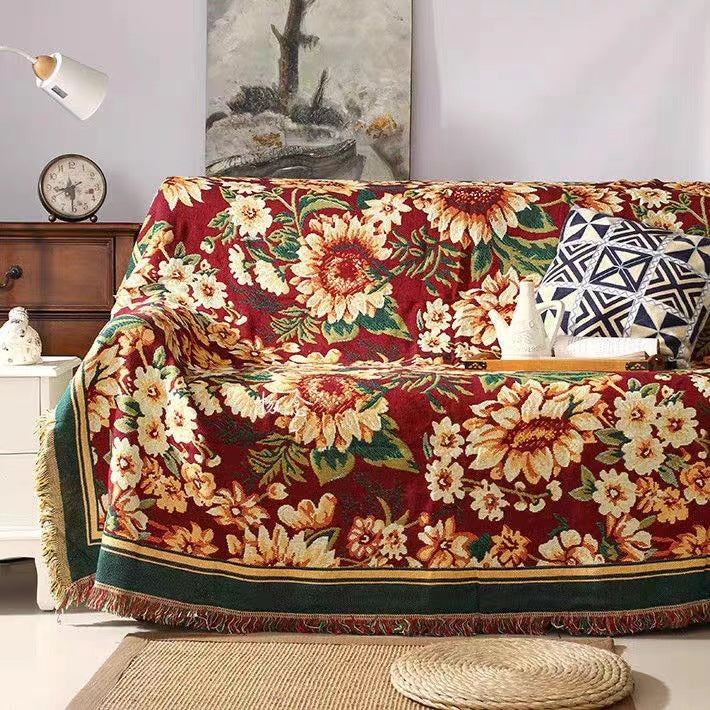 Blumenmuster Woven Throw Blanket