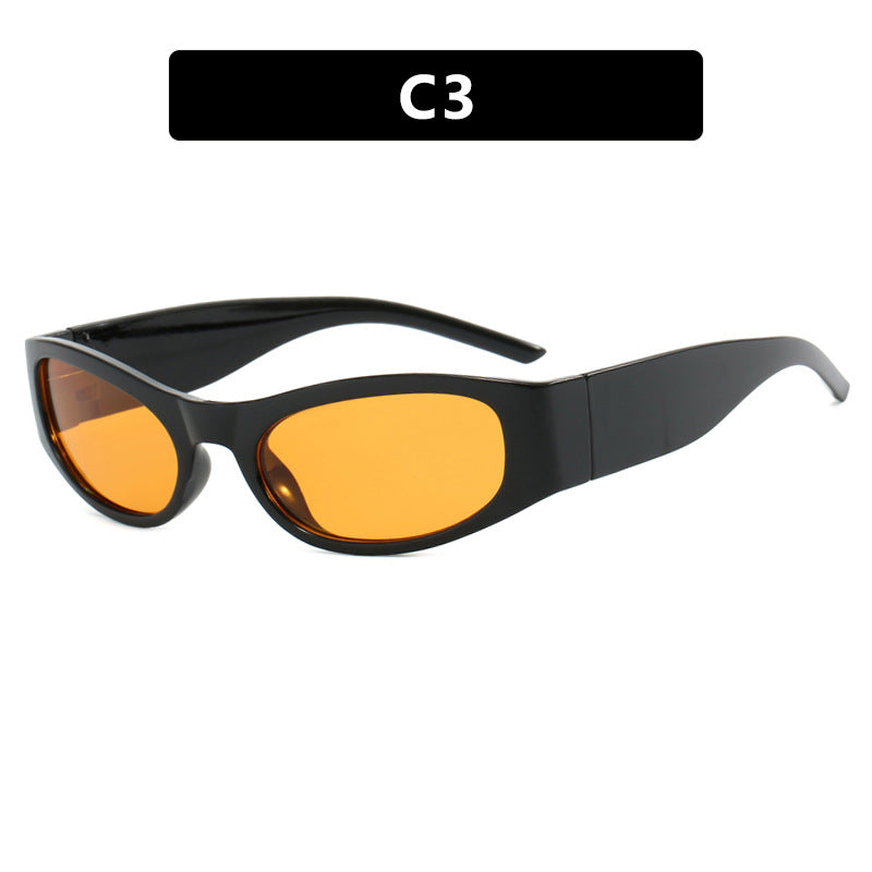 Damen sportliche Sonnenbrille mit breitem Rahmen und UV-Schutz Brehn