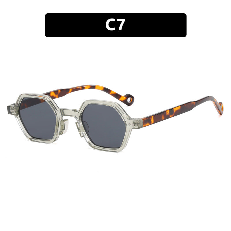 Damen hexagonale Sonnenbrille mit transparentem Rahmen Brehn