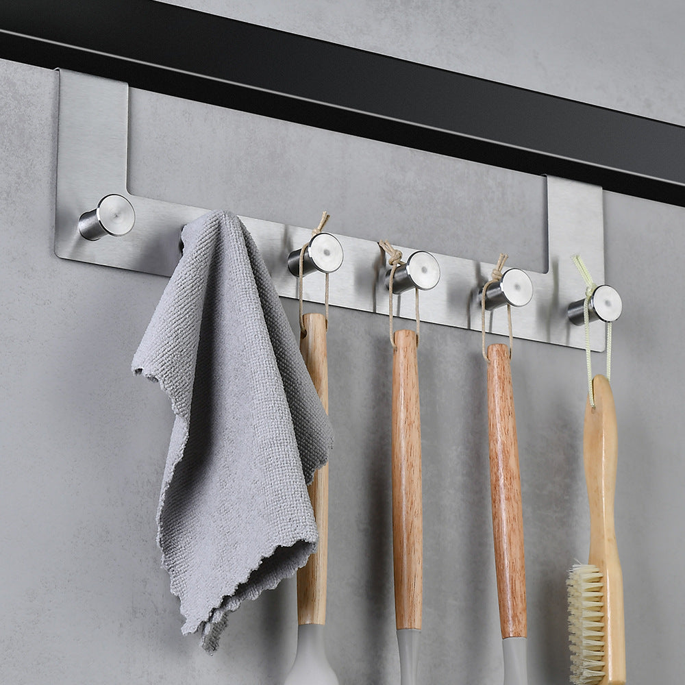 Wandhängende Edelstahl-Garderobe mit Fünf Haken Brehn