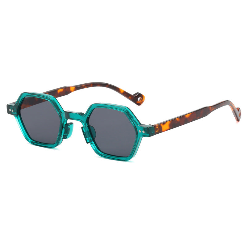 Damen Geometrische Sonnenbrille im modernen Hexagon-Design Brehn