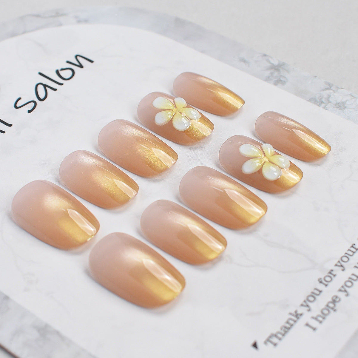 Elegantes Blumendruck-Nagelset Brehn
